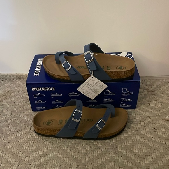Birkenstock Shoes - Birkenstock Mayari Soft Birki vegan elemental blue women’s 7 hh